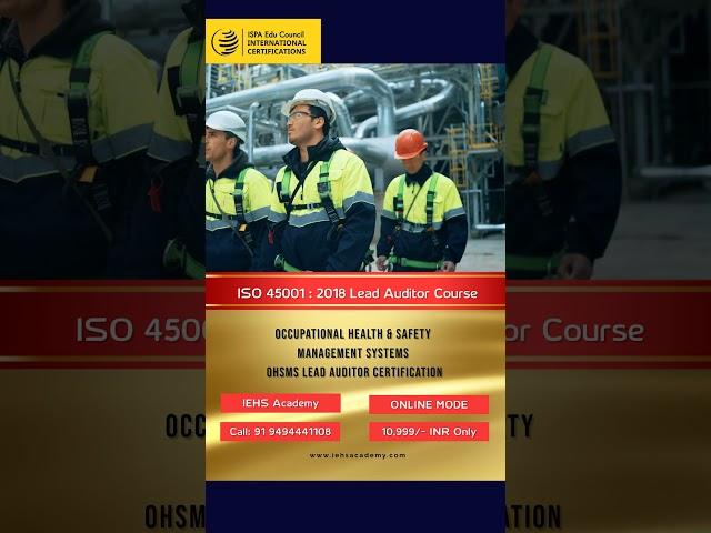 ISO 45001 Lead Auditor  #education #safety #iso45001