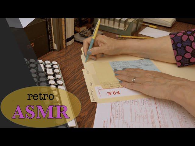 ASMR * Retro Office Health Claim Processing * Typing, Stamps, Writing (Unintelligible Whispers)