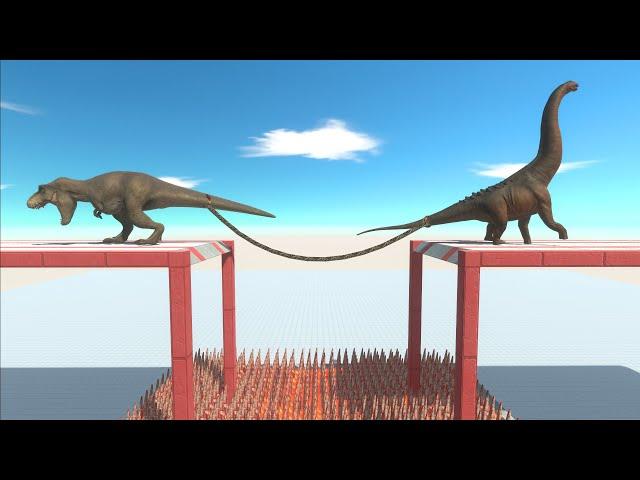 Carnivorous Dinosaurs and Herbivores Dinosaurs Battle in Tug of war - Animal Revolt Battle Simulator