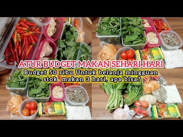 ATUR BUDGET MAKAN SEHARI HARI‼️| BUDGET 50 RIBU UNTUK BELANJA MINGGUAN STOK MAKAN 3 HARI, APA BISA 