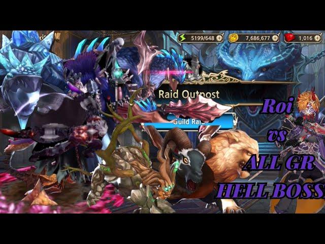 Roi vs ALL BOSSES Guild Raid Hell mode Stage 5