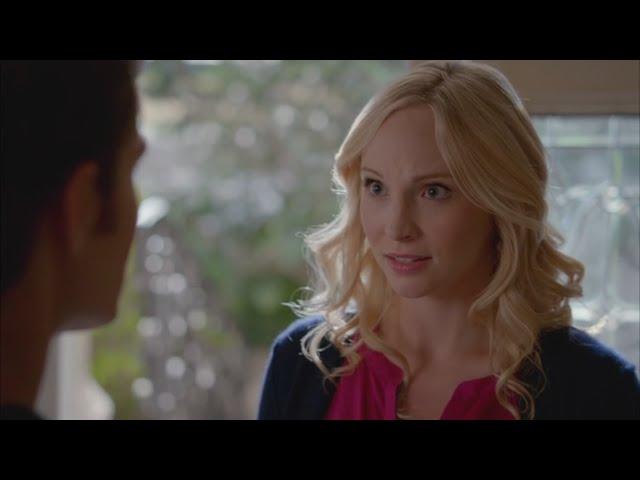 The Vampire Diaries 7x08 Caroline tells Stefan she is pregnant with Alaric's twins Josie and Lizzie