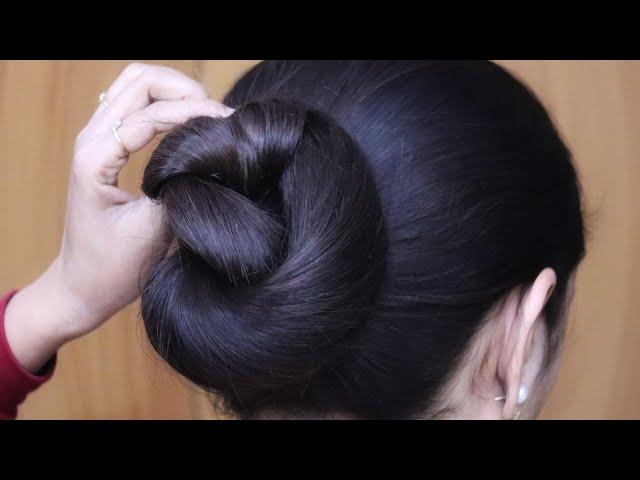 Beautiful Juda Bun Hairstyle For Daily Wear | Try This Easy Juda Hairstyle For Long Hair | Hairstyle