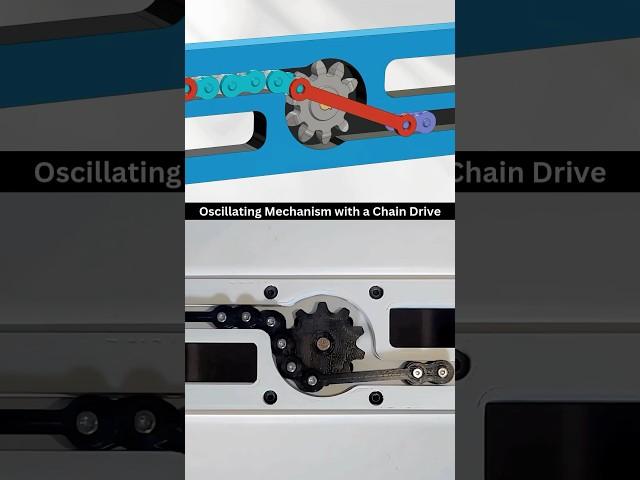 Oscillating Mechanism with a Chain drive  #trending #cad #cam #cadsoftware #solidworks #mechanical