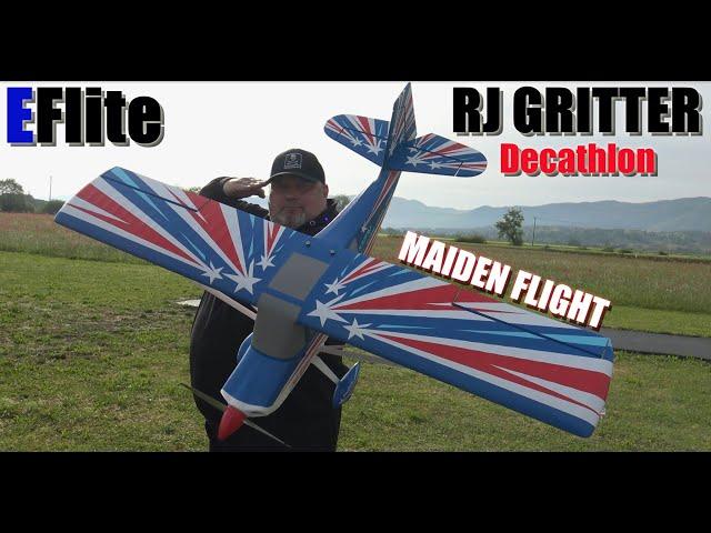 EFlite Decathlon RJG 1.2m RC plane BNF Basic with AS3X and SAFE Select MAIDEN FLIGHT