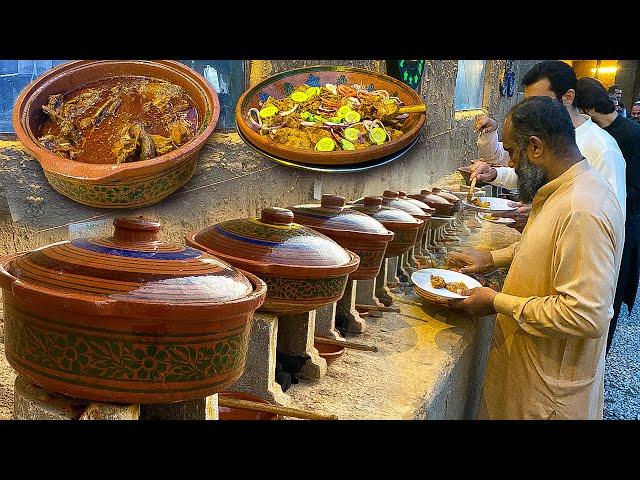 BUFFET IN VILLAGE OF PAKISTAN | 30+ Dishes - Desi Chicken, Saag, Mutton, Paya | Desi Street Food