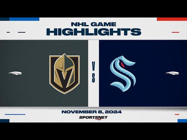 NHL Highlights | Golden Knights vs. Kraken - November 8, 2024