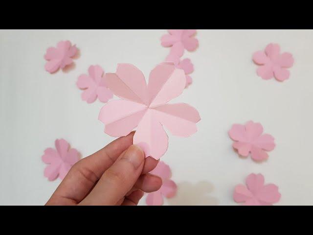 How To Make Cherry blossom cutting paper flower - Sakura Paper Flower Tutorial - Lana Paper Flowers