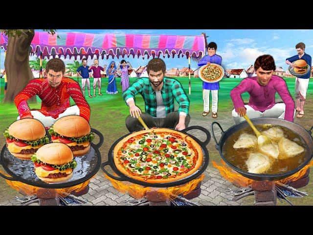 Teen Bawarchi Ka Cooking Challenge Burger Pizza Samosa Street Food Hindi Kahaniya New Moral Stories