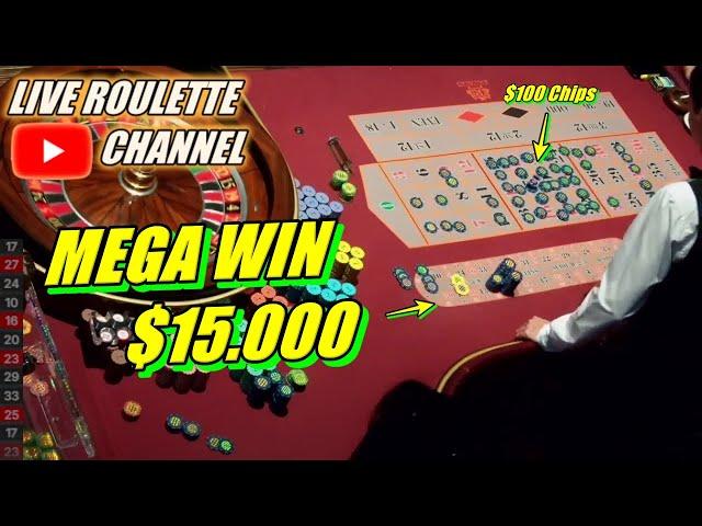 LIVE ROULETTE |  MEGA WIN 15.000 In Casino Las Vegas  $100 Chips Bets Exclusive  2024-09-08