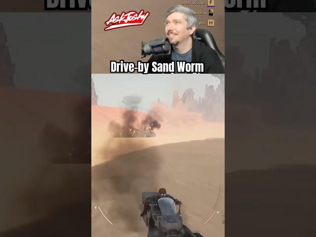 Drive-by Sand Worm Dune: Awakening  New MMO Survival Gameplay Sandworm #dune #dune2 #duneawakening