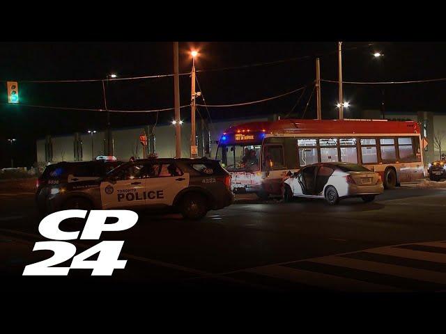 Driver flees after colliding with TTC bus