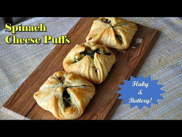 How to make spinach cheese  puffs|Spinach and Cheese Puffs|Vegetarian!