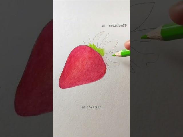 How to draw realistic strawberry easily #shorts  #shortvideo #tutorial #trading #DOMS