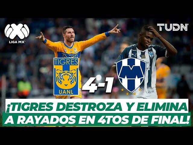 ¡Humillante! Goleada de Tigres a Monterrey | Tigres 4-1 Rayados | 4tos CL-2017 | TUDN