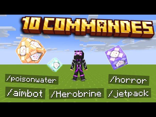 TOP 10 FUN COMMANDS IN MINECRAFT BEDROCK !!! (PS4, XBOX, SWITCH, PE, PC)