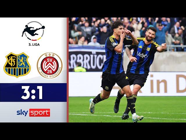 Saarbrücken nähert sich der Spitze! | 1. FC Saarbrücken - SV Wehen-Wiesbaden | Highlights - 3. Liga