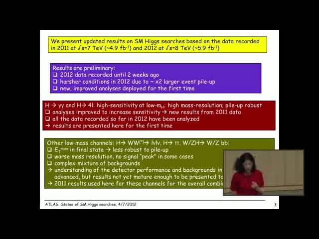 4th July 2012, Seminar at CERN Update on the Higgs Boson searches at the LHC, 4th July 2012