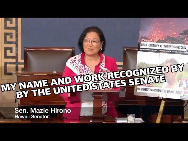 Hawaii Senator Mazie Hirono Recognizes Anthony Quintano