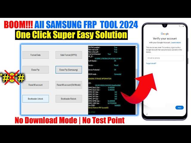 Samsung FRP Tool 2024 All Samsung Android 11 12 13 FRP Bypass ADB Enable Failed Fixed No *#0*#