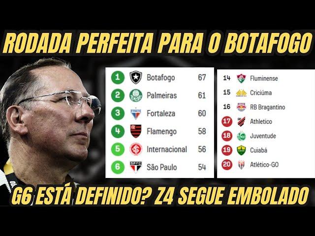 RODADA É PERFEITA PARA O BOTAFOGO | GLORIOSO AMPLIA VANTAGEM PARA PALMEIRAS | Z4 EMBOLADO