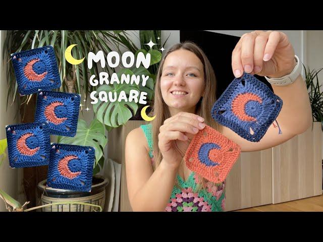  MOON CROCHET GRANNY SQUARE  | beginner-friendly pattern