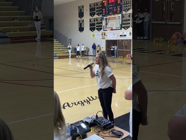 Alissa Meyer Sings National Anthem at MGHS's Final Home Game