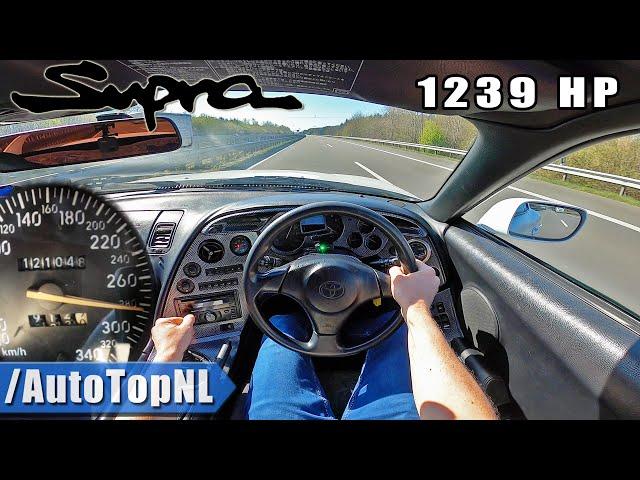 1239HP Toyota Supra HUGE TURBO! on AUTOBAHN (NO SPEED LIMIT) by AutoTopNL