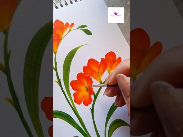 Painting easy Flowers in onestroke #artvideo #wocol