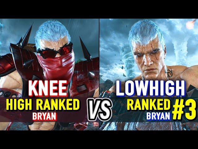 T8  KNEE (Bryan) vs LOWHIGH (#3 Ranked Bryan)  Tekken 8 High Level Gameplay