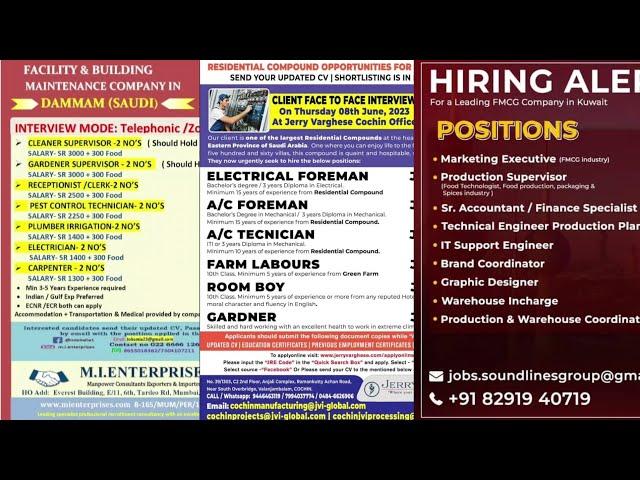 30-MAY Dubai Job Vacancy 2023 , Gulf Job Vacancy 2023 ,Assignment Abroad Times TODAY, Gulf Jobs 2023