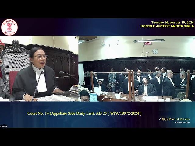 19 November 2024 | Court No. 14 | Live Streaming of the Court proceedings.