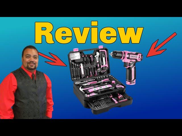 238 Piece Pink Tool Kit Box With 12V Cordless Drill Set