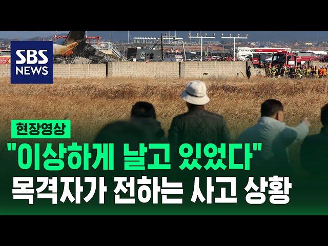 "이상하게 날고 있었다"…목격자가 전하는 사고 상황 (현장영상) / SBS