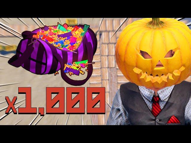 Loot from 1,000 large Halloween loot bags in Rust