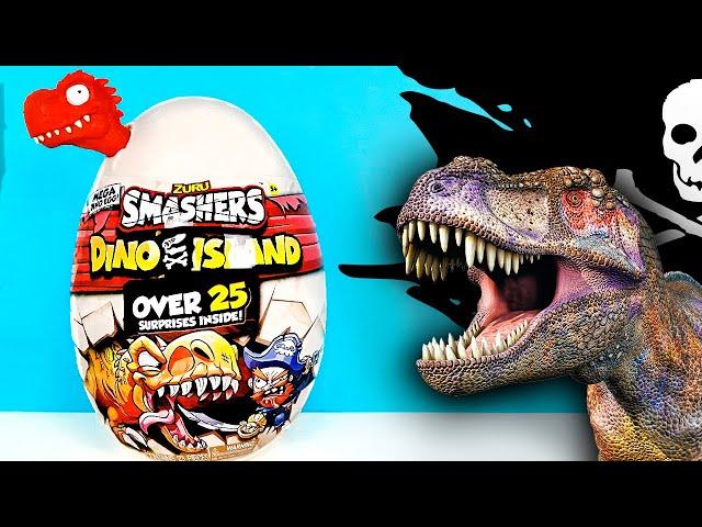 ГИГАНТСКОЕ ЯЙЦО ДИНОЗАВРА! 25 СЮРПРИЗОВ Smashers ZURU DINO ISLAND! Jurassic World EGG toys unboxing