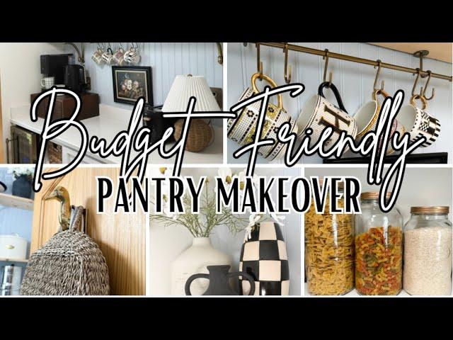 PANTRY MAKEOVER!! BUDGET FRIENDLY ORGANIZE & DECORATE WITH ME | BREAKFAST BAR/COFFEE BAR!