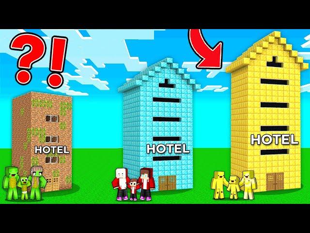 Baby JJ vs Mikey vs Banana Kid HOTEL Survive Battle in Minecraft! - (Maizen TV)