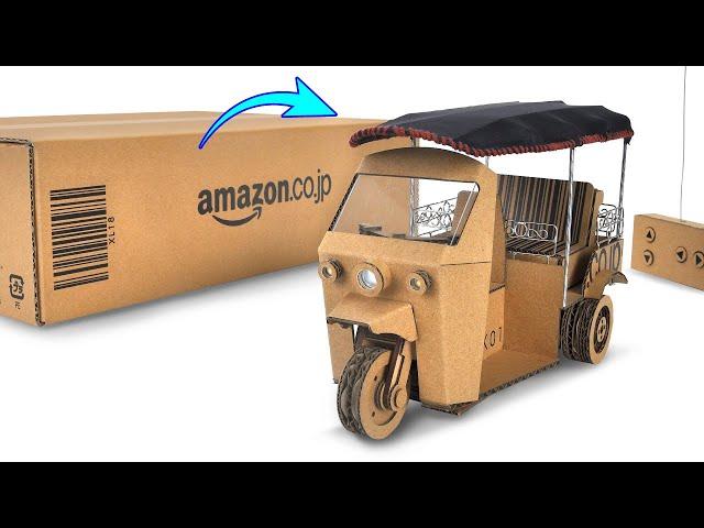 How to Make RC Tuk Tuk / Auto rickshaw from Cardboard