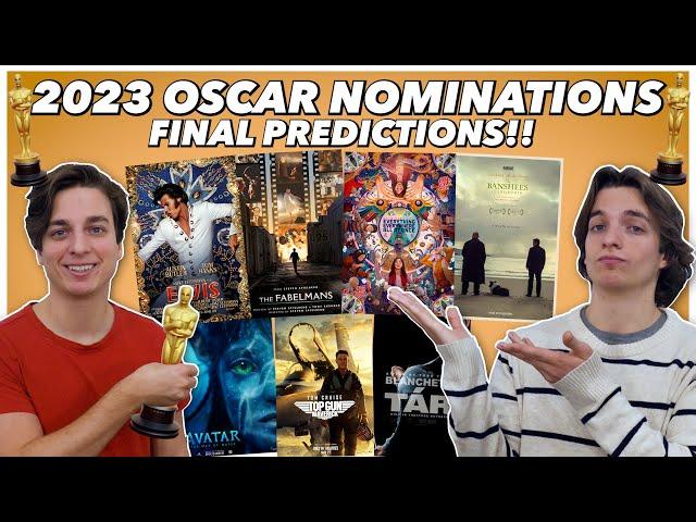 FINAL 2023 Oscar Nomination Predictions!!