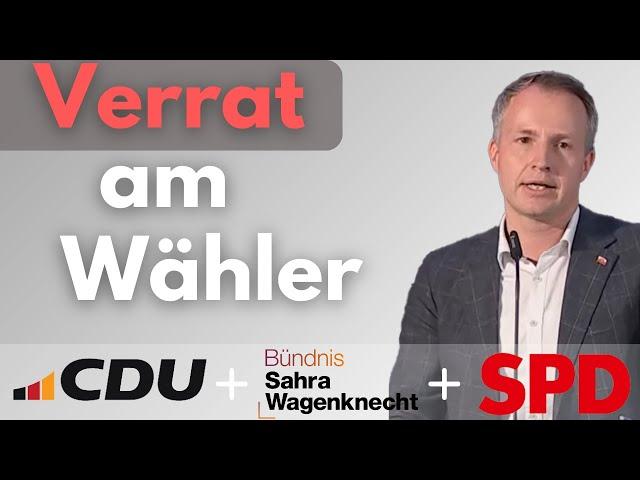  ENTTÄUSCHUNG: CDU verrät erneut die konservative Mehrheit in Thüringen.