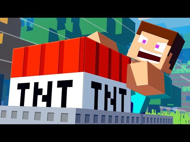 TNT TRAIN! Minecraft Animation - Alex and Steve Life