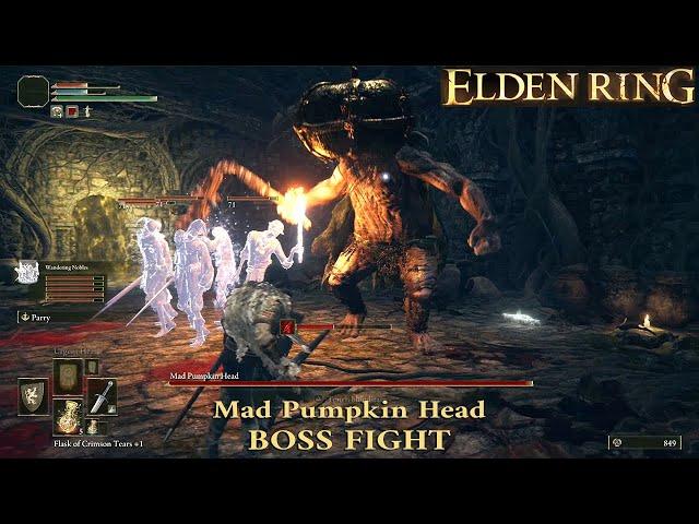 Elden Ring Mad Pumpkin Head Fight | Confessor Class | Easy Fight With Spirit Summon