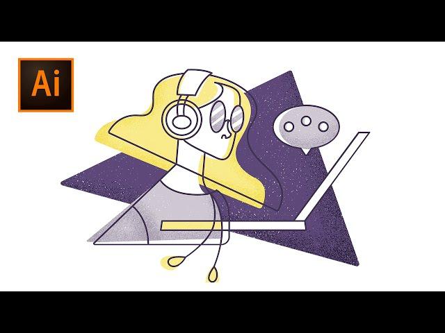 Illustrator Tutorial: Flat Design Character Illustration Process