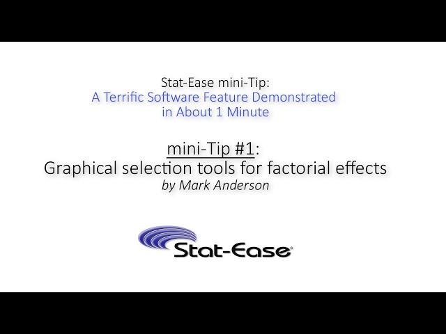 mini-Tip #1: Graphical selection tools for factorial effects