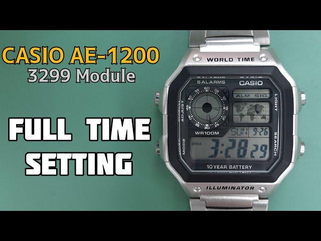 How To Setting Time CASIO AE-1200 Caliber 3299 Digital Watch | SolimBD