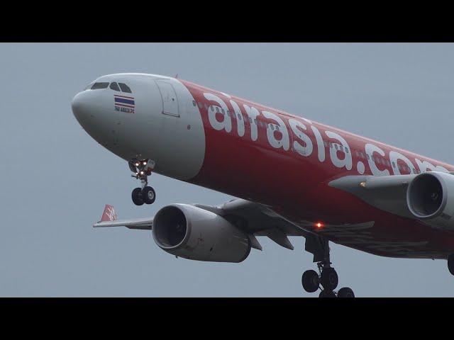 Thai AirAsia X Airbus A330-300 HS-XTK Landing at NRT 34L