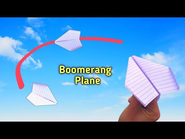 How to Make Boomerang Paper Plane || Come Back Flying Paper Plane || Notebook Paper Boomerang Plane