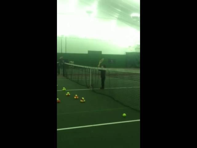 Seba playing tennis