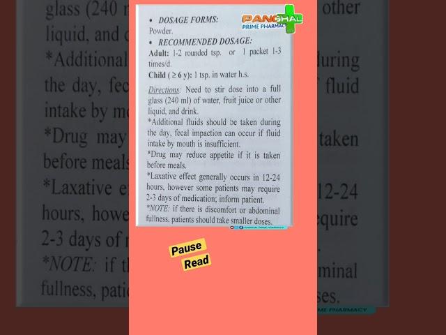 Psyllium , Bulk forming Laxative, GI agent #dose #medicine #pharmacology #mute_use_texttospeech